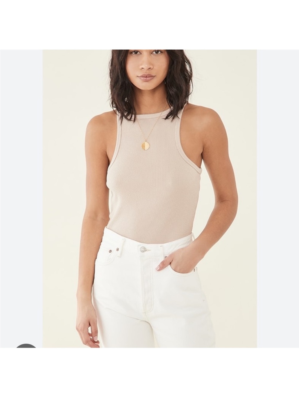 Agolde Ribbed high neck tank top
